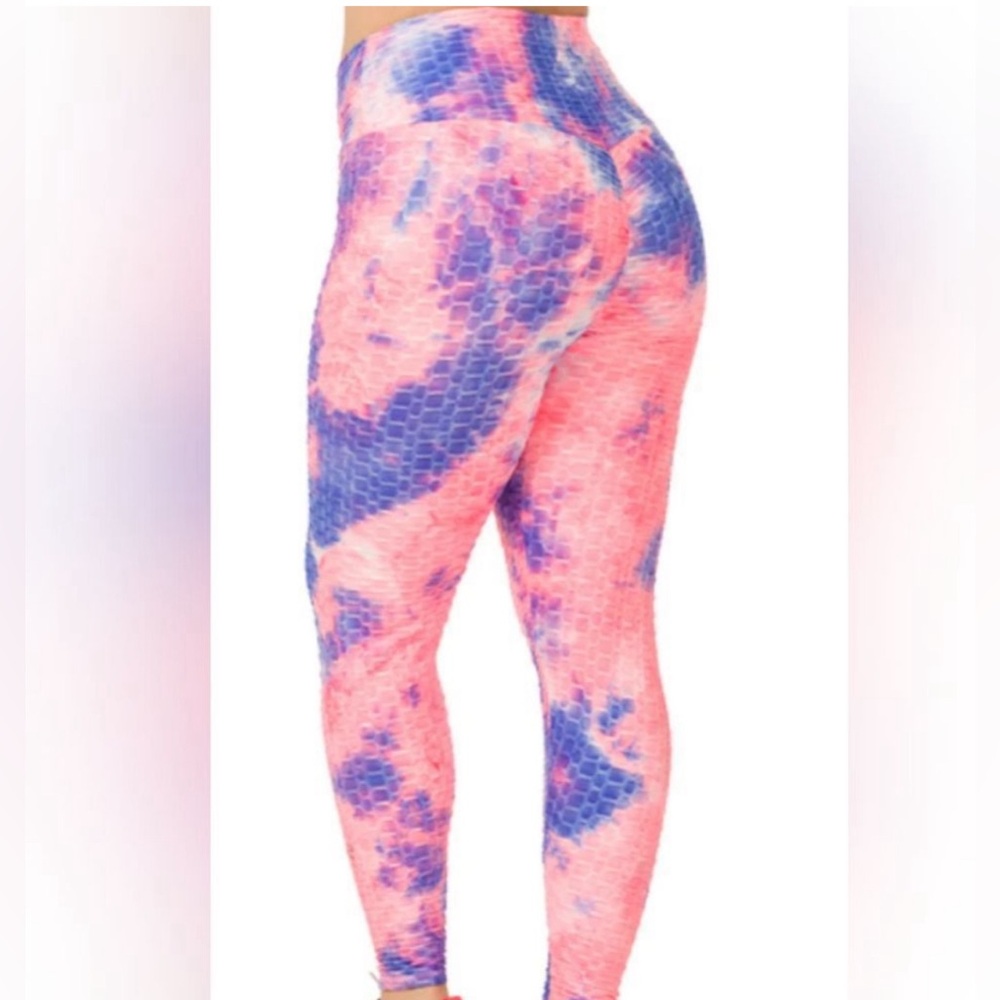 Leggings - honeycomb tie dye athletic leggings